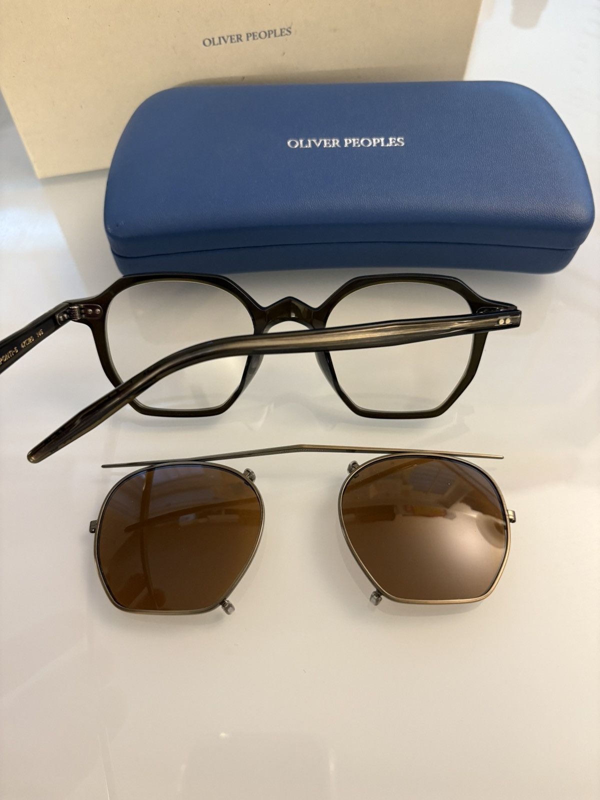 Gio. PONTI -5 Geometric Eyeglasses 47mm+ Clip-on