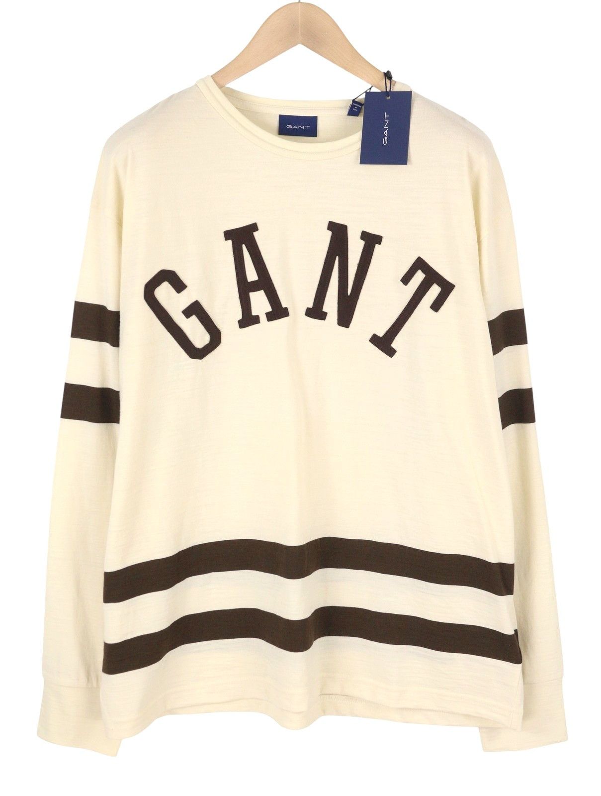 WOOL JERSEY 2XL Cream Crew Neck Long Sleeve 87485