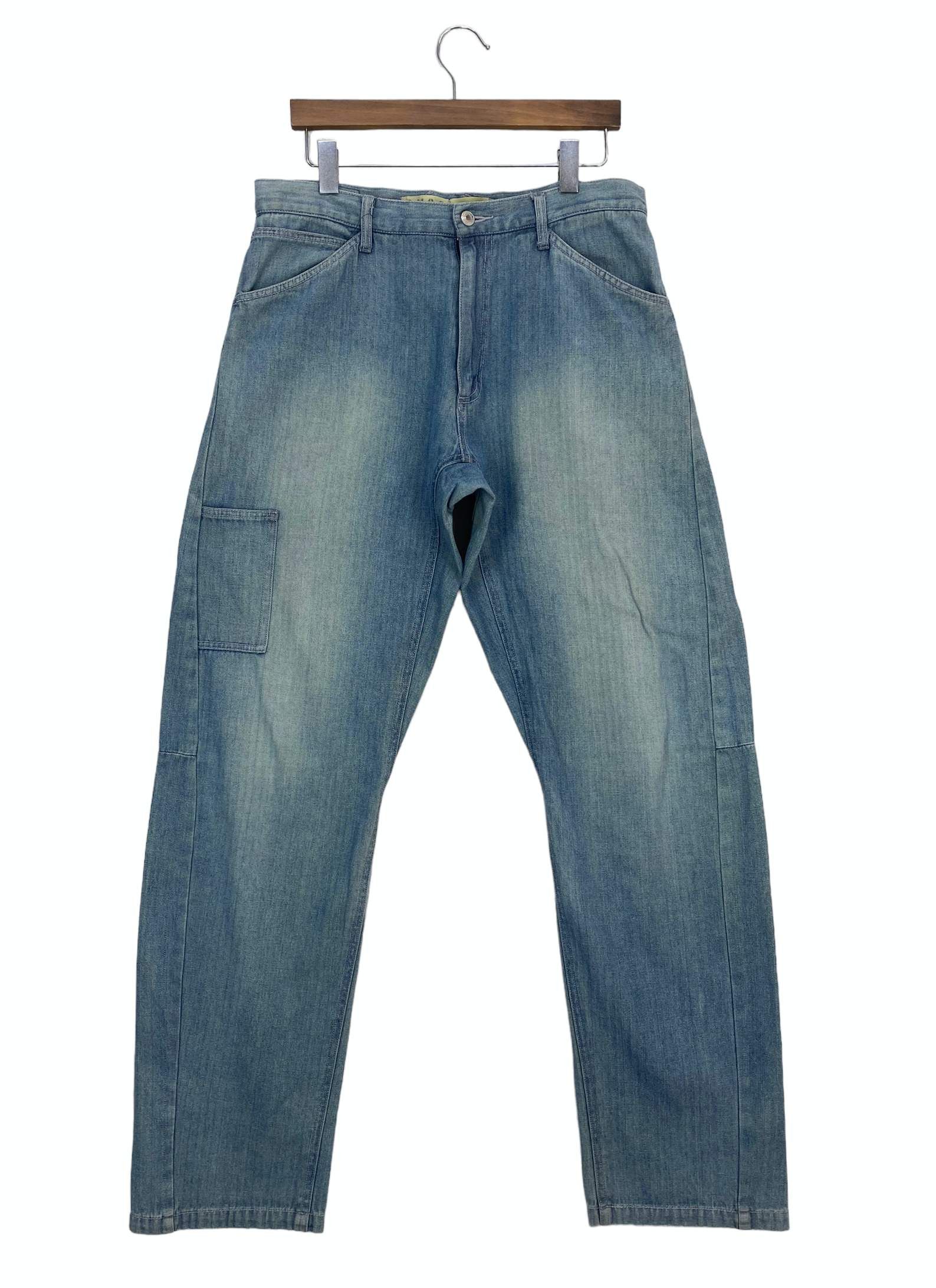 Japanese Brand DH62 Baggy Jeans Light Wash Jeans Size US 33 - 2 Thumbnail