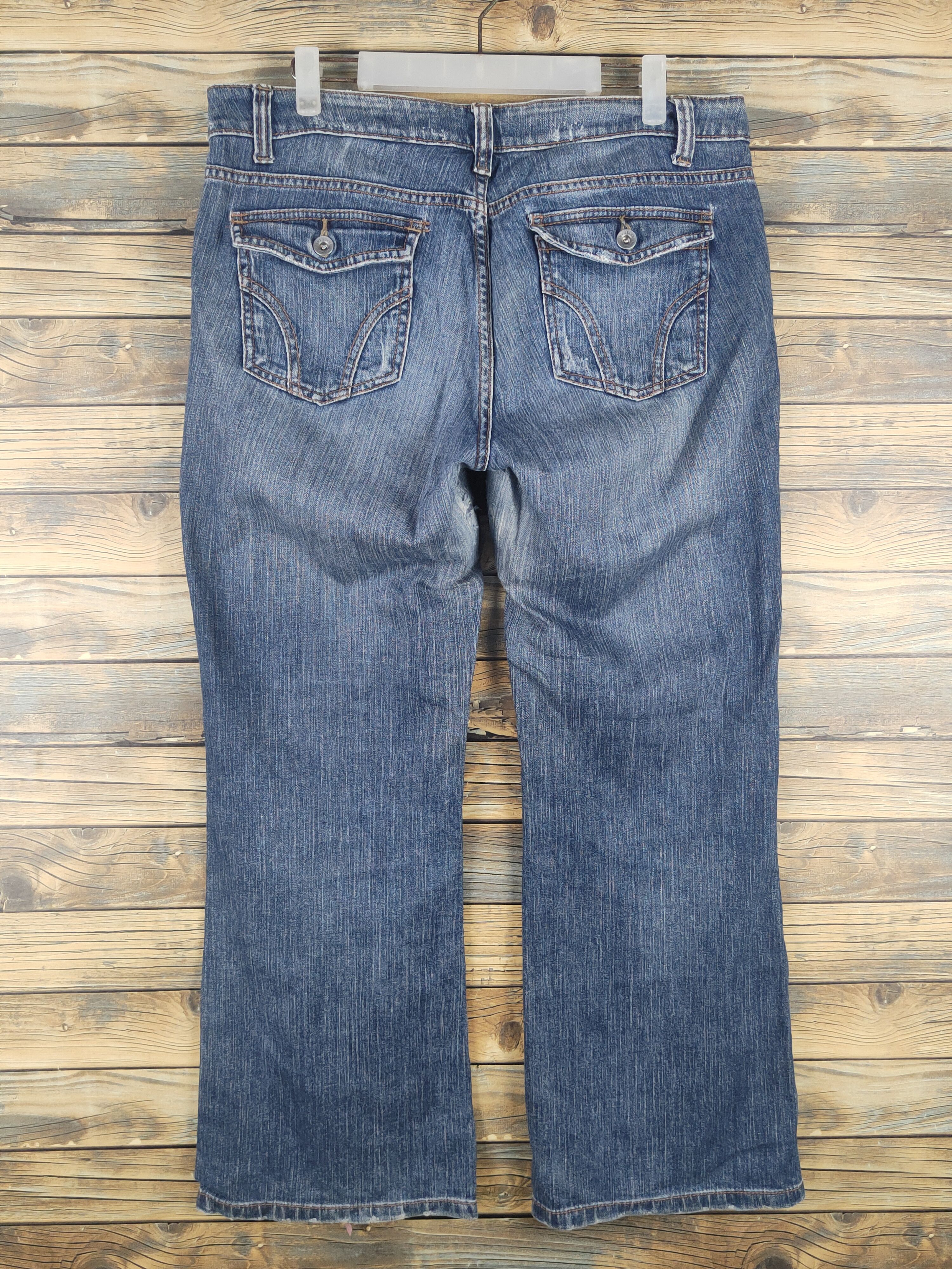 DKNY × Vintage DKNY Blue Distressed Ripped denim Jeans #W1616 Size 35" - 8 Thumbnail