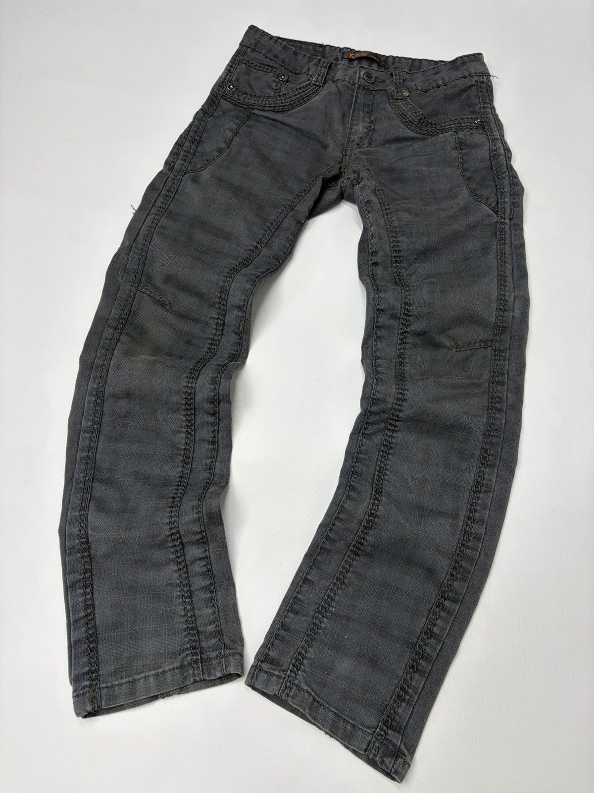 If Six Was Nine Vintage Diesel D&G Style Y2K Biker Panel Denim Jeans Grey Size US 32 / EU 48 - 4 Thumbnail