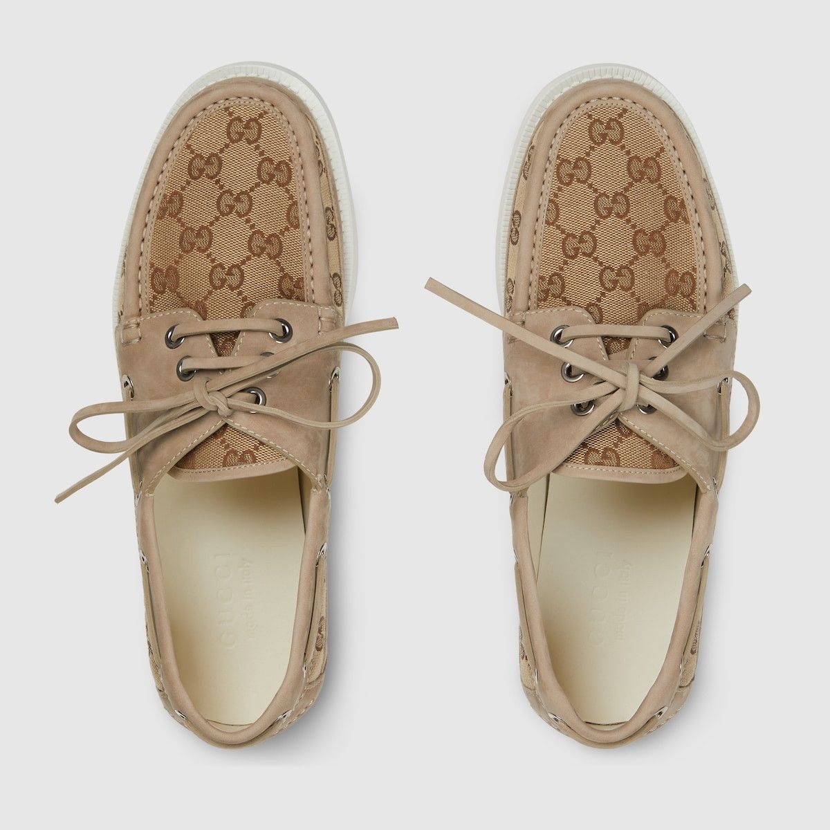 Gucci o1loc1c0625 Original GG Lace-Up Loafers in Beige Size US 9.5 / EU 42-43 - 5 Thumbnail