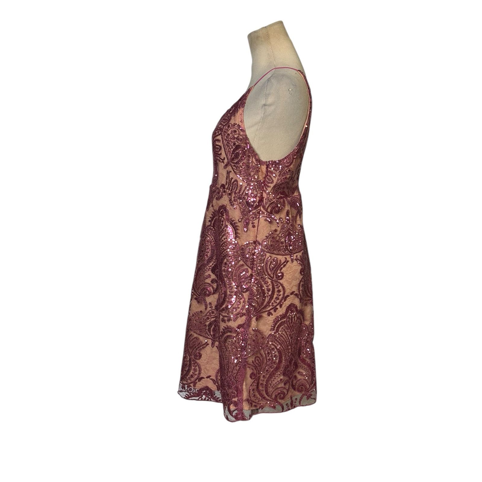 Free People Free People Pink Sequin Spaghetti Strap Mini Dress Size 14 Size XL / US 12-14 / IT 48-50 - 13 Thumbnail