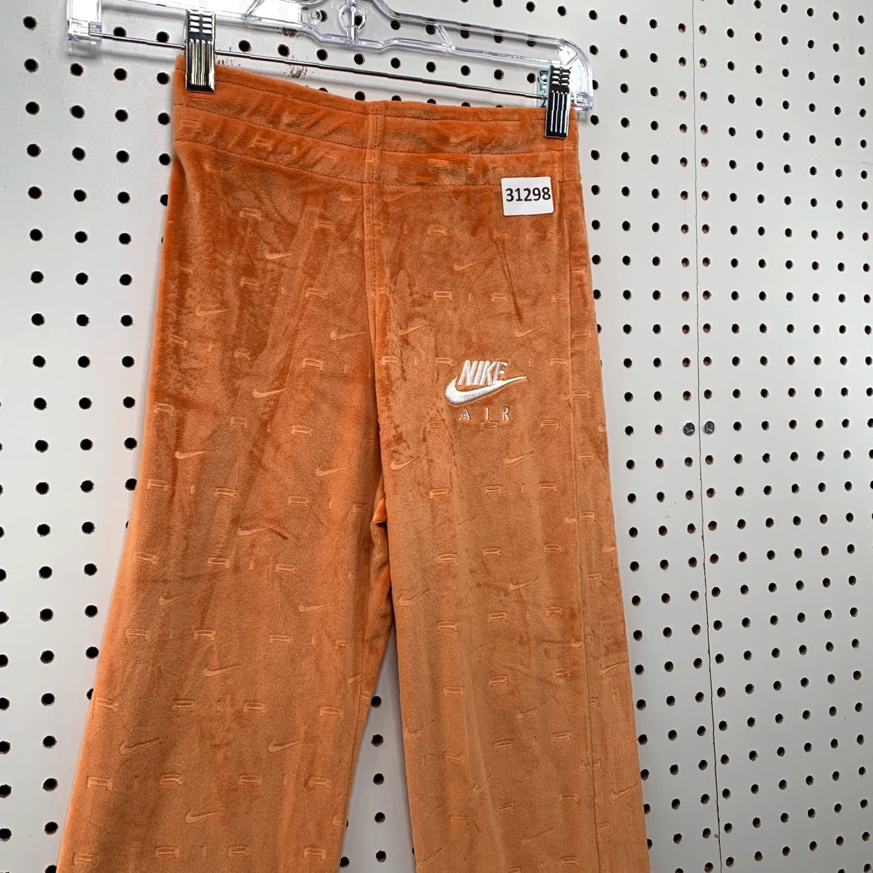 Nike Nike Sweatpants Womens XS AOP Swoosh Orange Velvet 23x30 Flared Size 26" / US 2 / IT 38 - 7 Thumbnail