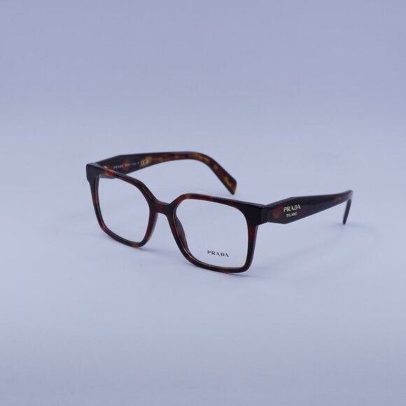 Prada Prada PRB03V 22A1O1 Eyeglasses Poppy Havana 54mm Square Size ONE SIZE - 1 Thumbnail