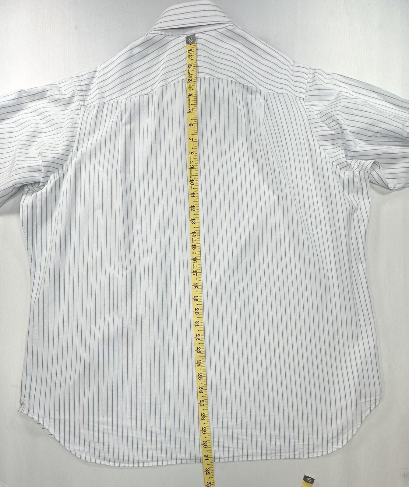 Holland & Sherry Holland Sherry Striped Tailored Oxford Button Up Blue Men XL Size US XL / EU 56 / 4 - 3 Thumbnail