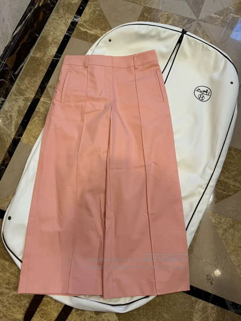Hermes Hermes Pink wide-leg trousers Size 25" / US 0 / IT 36 - 5 Thumbnail