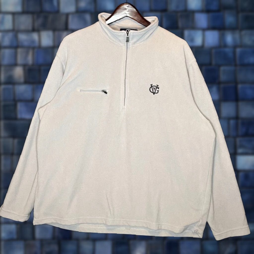 VINTAGE Vantage Sweatshirt Men 2XL Gray Embroidered 90s Beer Dad USA 1/4 Zip Pullover