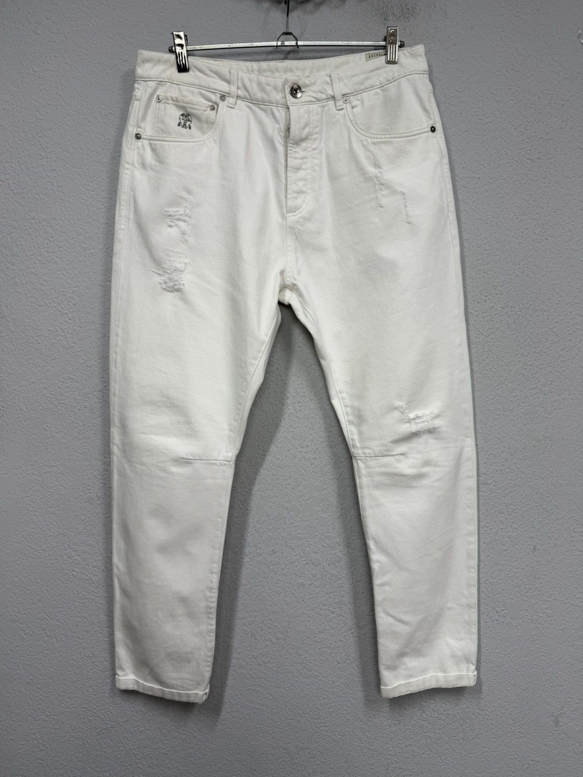 Brunello Cucinelli Vintage Brunello Cucinelli Jeans Distressed Ripped Italy Size US 33 - 1 Thumbnail