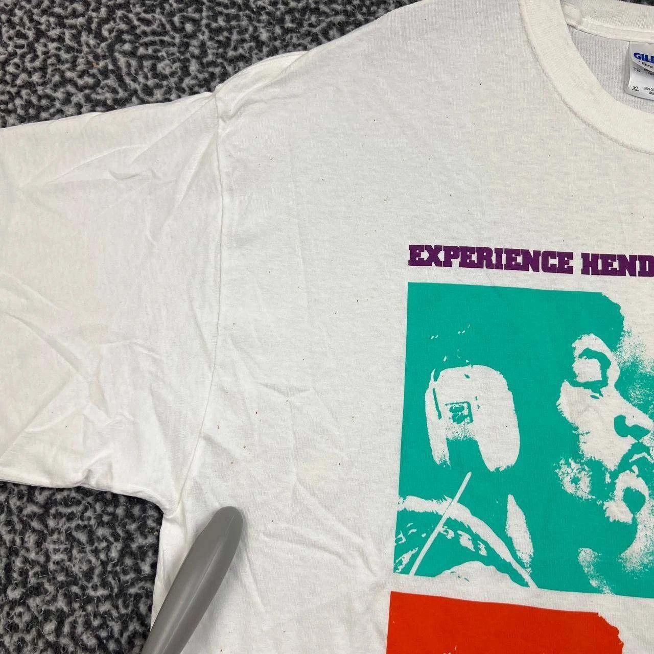Gildan Vintage Experience Jimi Hendrix Shirt Men XL White Gildan Size US XL / EU 56 / 4 - 8 Thumbnail