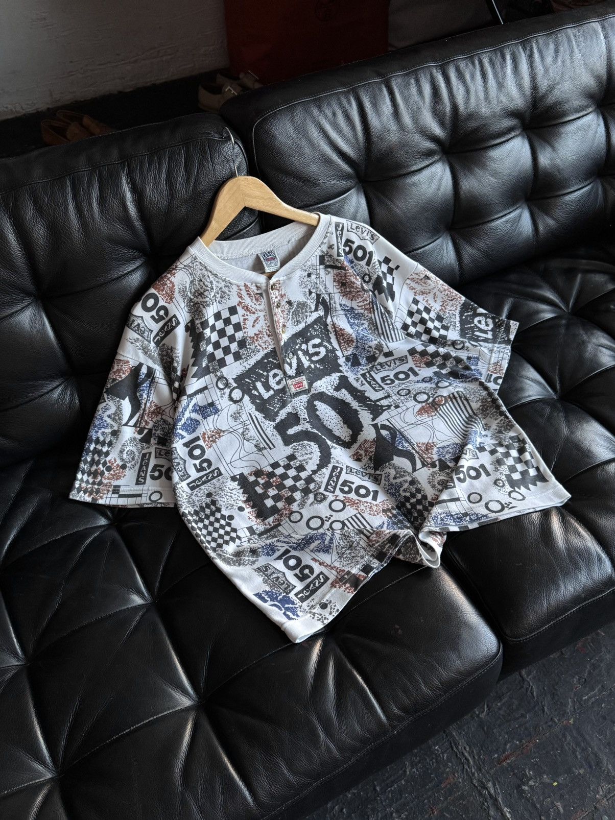 Levi's Vintage Clothing Vintage 90’s Levi’s 501 All Over Print Button Up Shirt USA Size US M / EU 48-50 / 2 - 14 Thumbnail