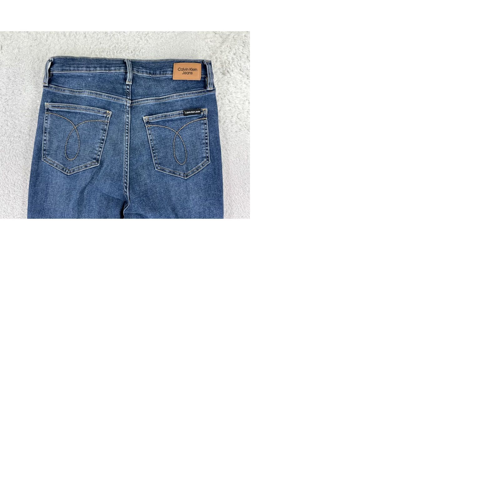 Calvin Klein Calvin Klein Jeans Women's Juniors 8 Blue Bootcut Distressed Denim High Rise Cotton 25x28 Size 30" / US 8 / IT 44 - 10 Thumbnail