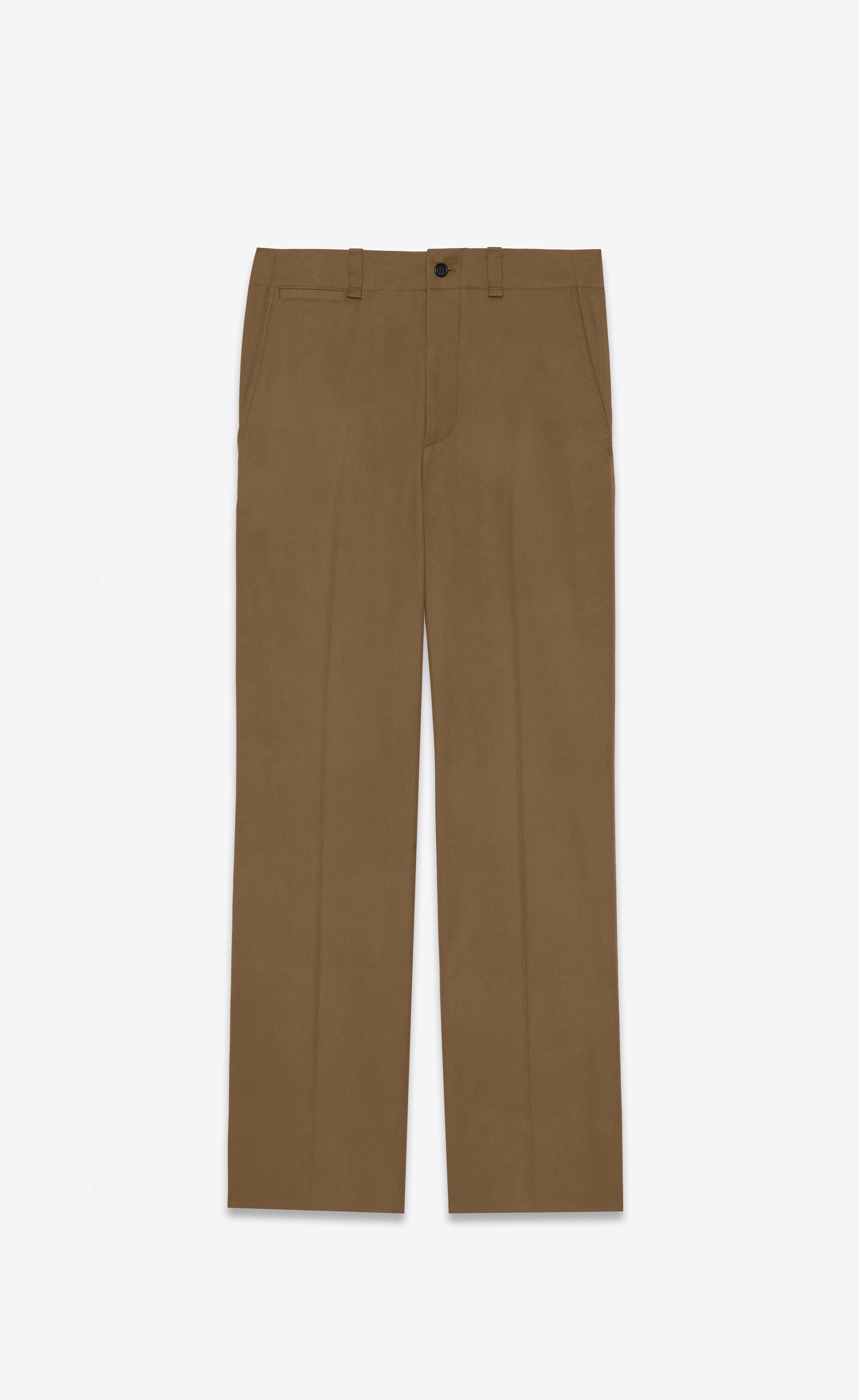 Saint Laurent Paris o1b1hav110525 786680 Pants in Cotton Twill in Brown Size 27" / US 4 / IT 40 - 1 Thumbnail