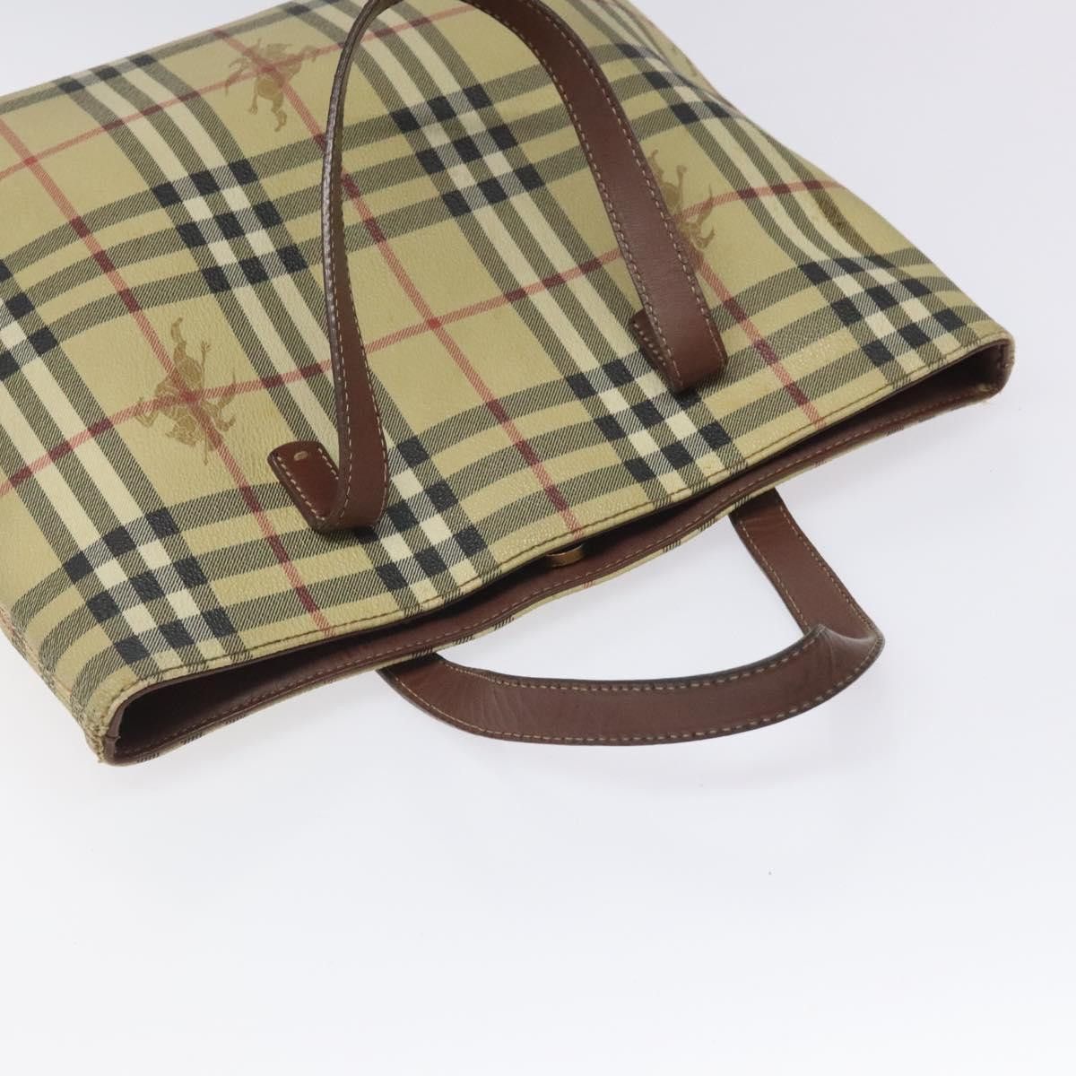 Burberry Burberry Nova Check Tote Bag Pvc Leather Beige Size ONE SIZE - 6 Thumbnail
