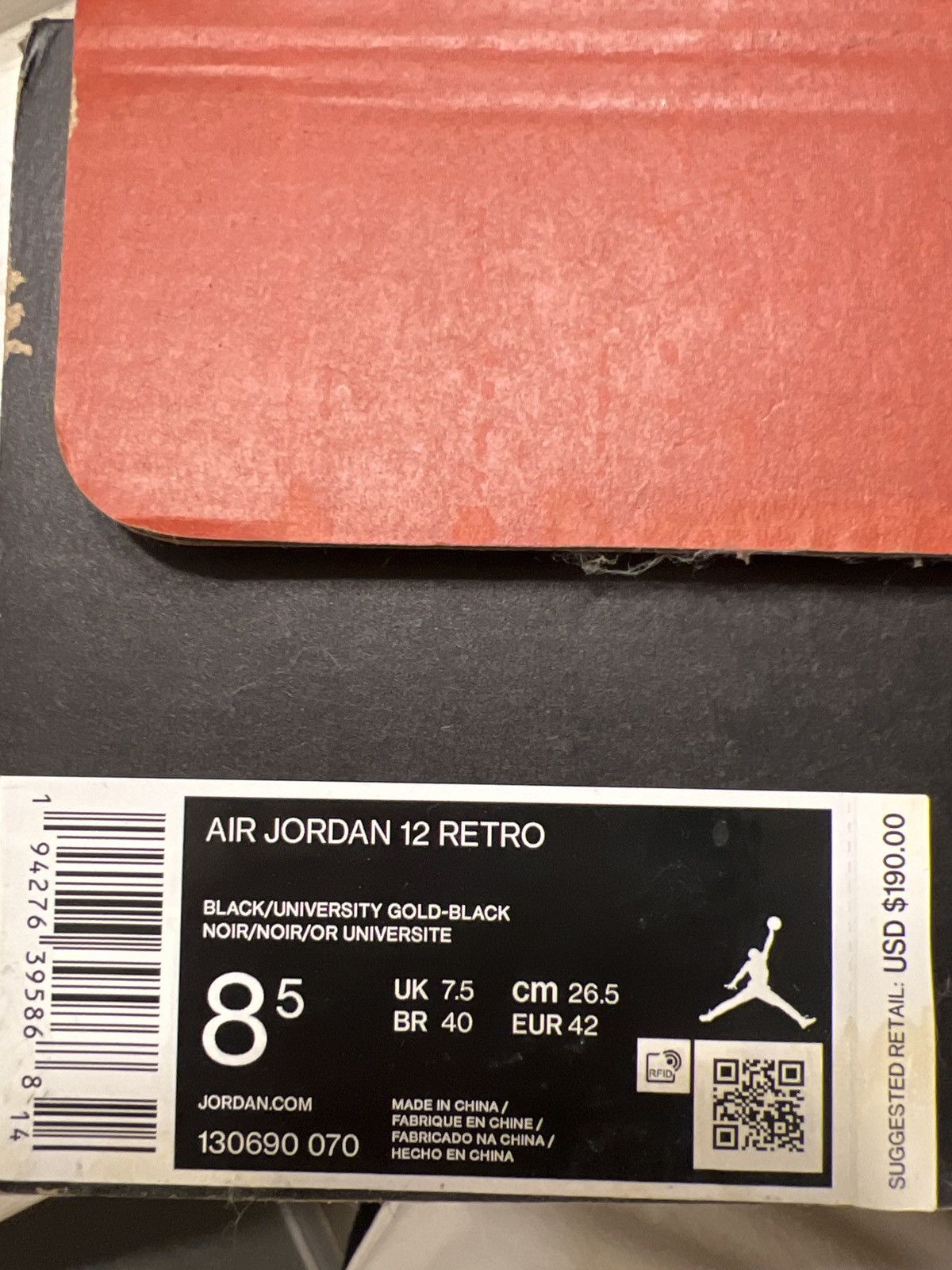 Jordan Brand × Nike Air Jordan 12 Retro University Gold Size US 8.5 / EU 41-42 - 9 Thumbnail