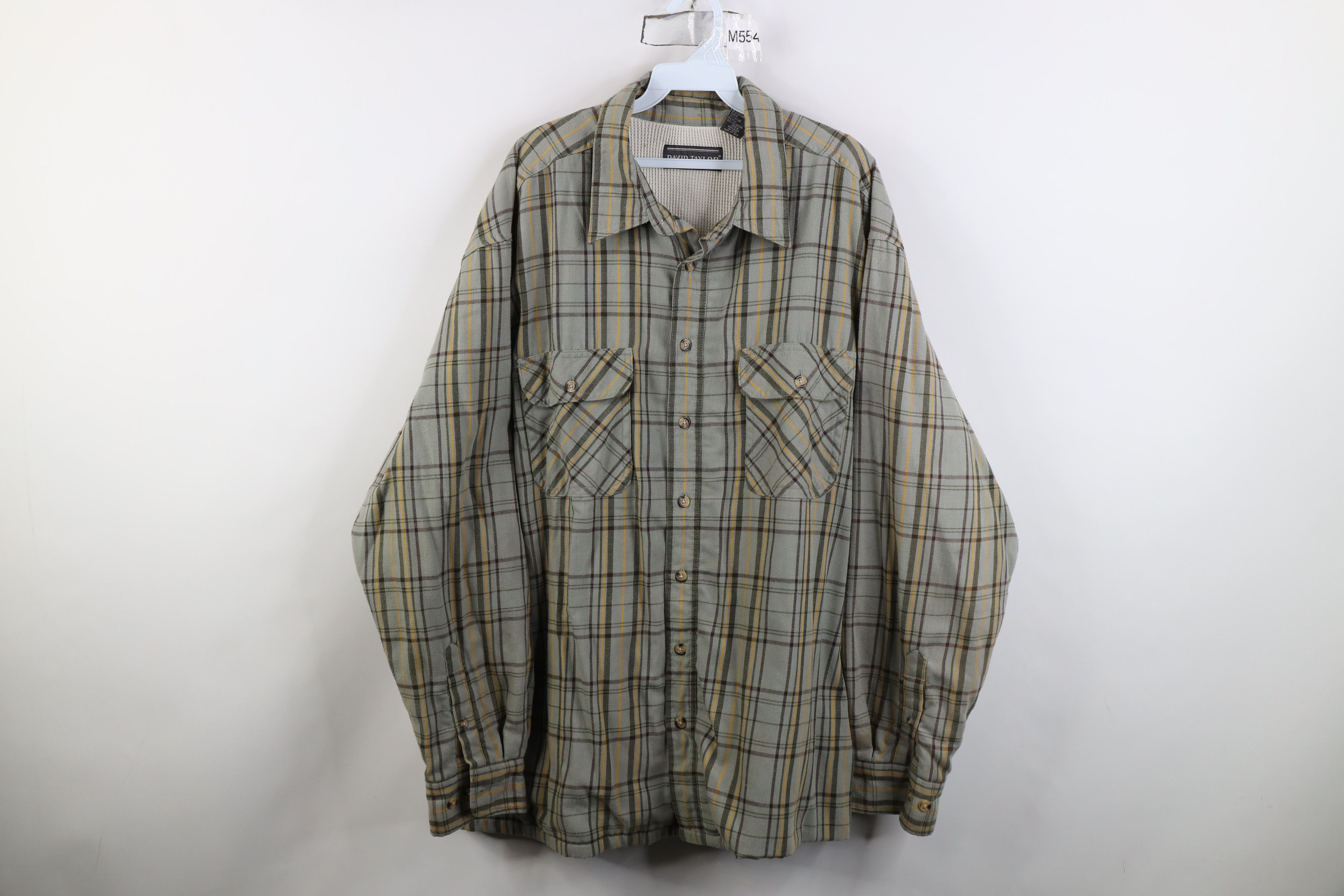 Vintage Vintage 90s Streetwear Waffle Lined Flannel Shirt Jacket Size US XL / EU 56 / 4 - 1 Thumbnail