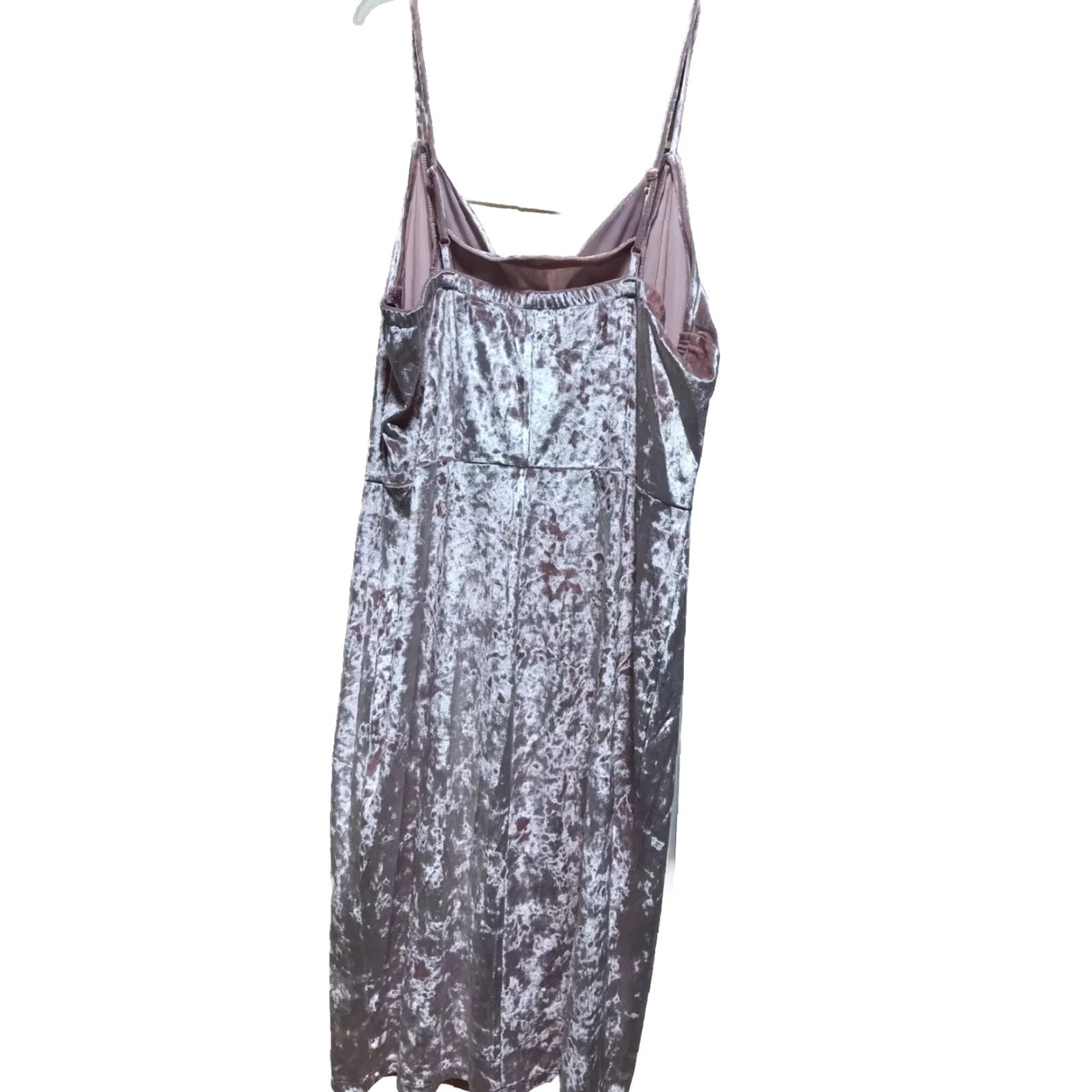 Velvet Project Runway Women's Short Velvet Dress Spaghetti Strap Sleeveless Pale Mauve Size Large Casual Formal Size L / US 10 / IT 46 - 2 Thumbnail