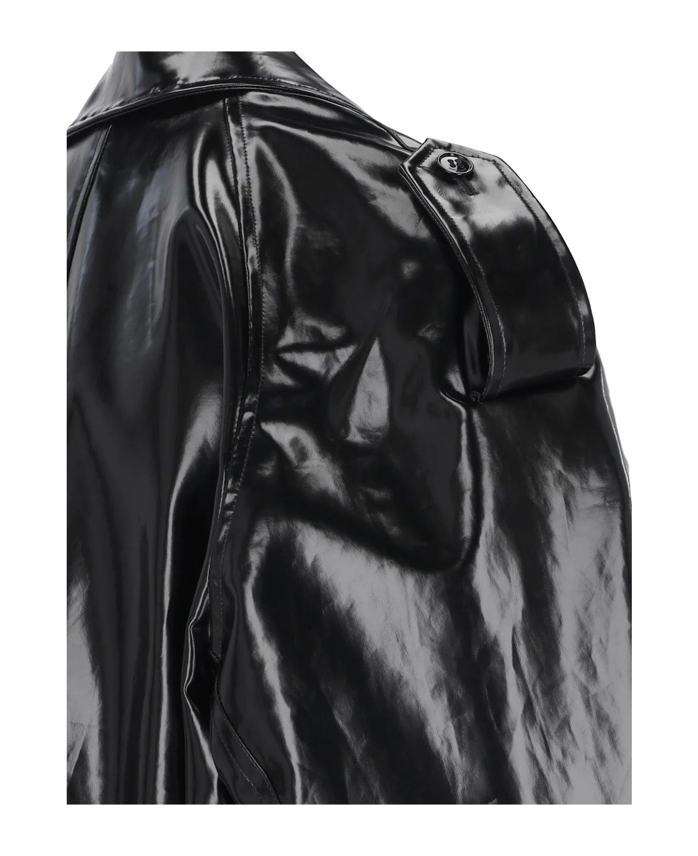 Saint Laurent Paris o1bcso1str1225 Manteau Enduit Brillance in Black Size S / US 4 / IT 40 - 5 Thumbnail
