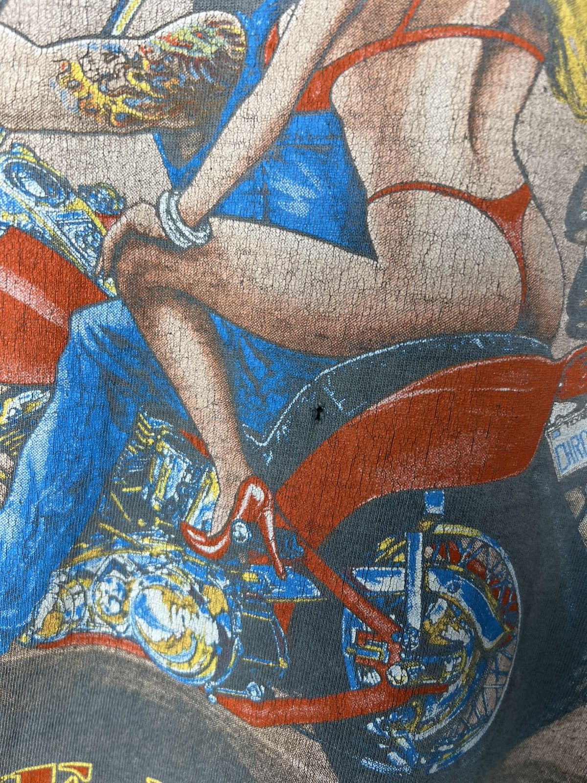 Harley Davidson Vintage 1994 Daytona Beach Bike Sexy Girl Motorcycle T-Shirt Size US XL / EU 56 / 4 - 3 Thumbnail