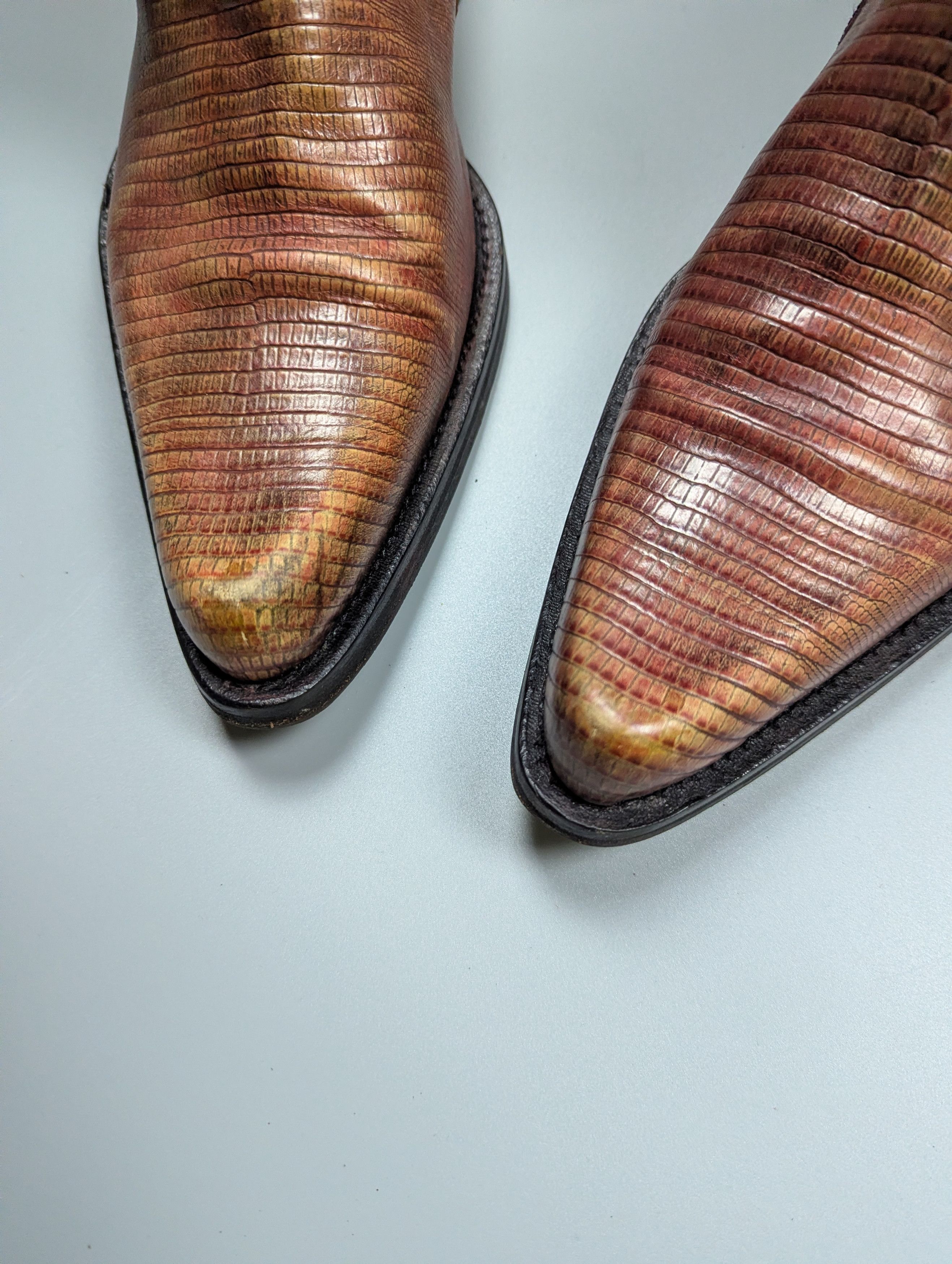 Vintage Vintage Mens Lizard Leather Boots Western Cowboy 44/10.5 Size US 10.5 / EU 43-44 - 18 Thumbnail
