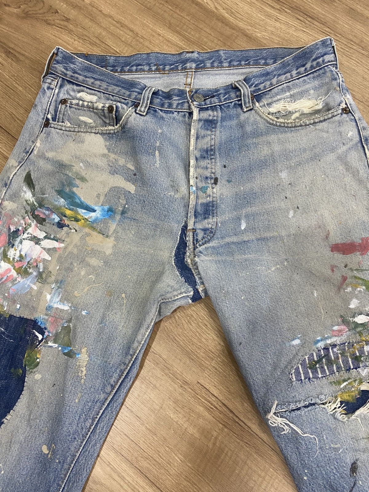 Levi's Vintage Levis small E redline selvadge splash paint Size US 34 / EU 50 - 2 Thumbnail