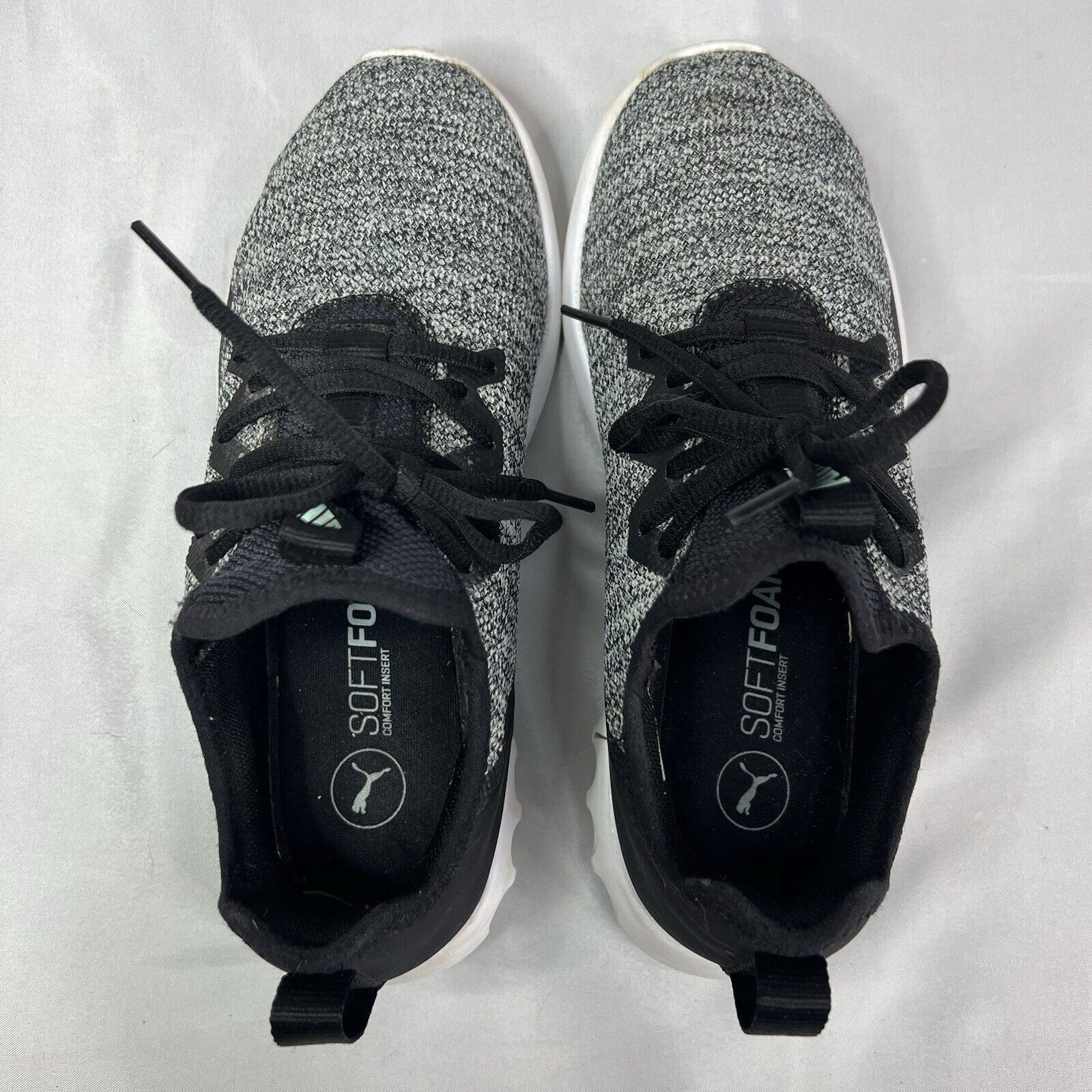 Puma Puma Carson 2 Womens 7.5 Grey Black Knit Low Lace Up Shoes Size US 7.5 / IT 37.5 - 8 Thumbnail
