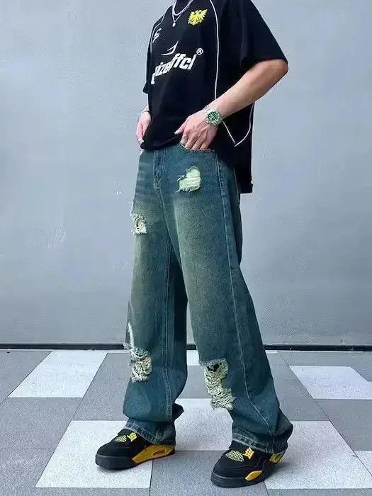 Japanese Brand Distressed Baggy Flared Denim Jeans Size US 30 / EU 46 - 5 Thumbnail