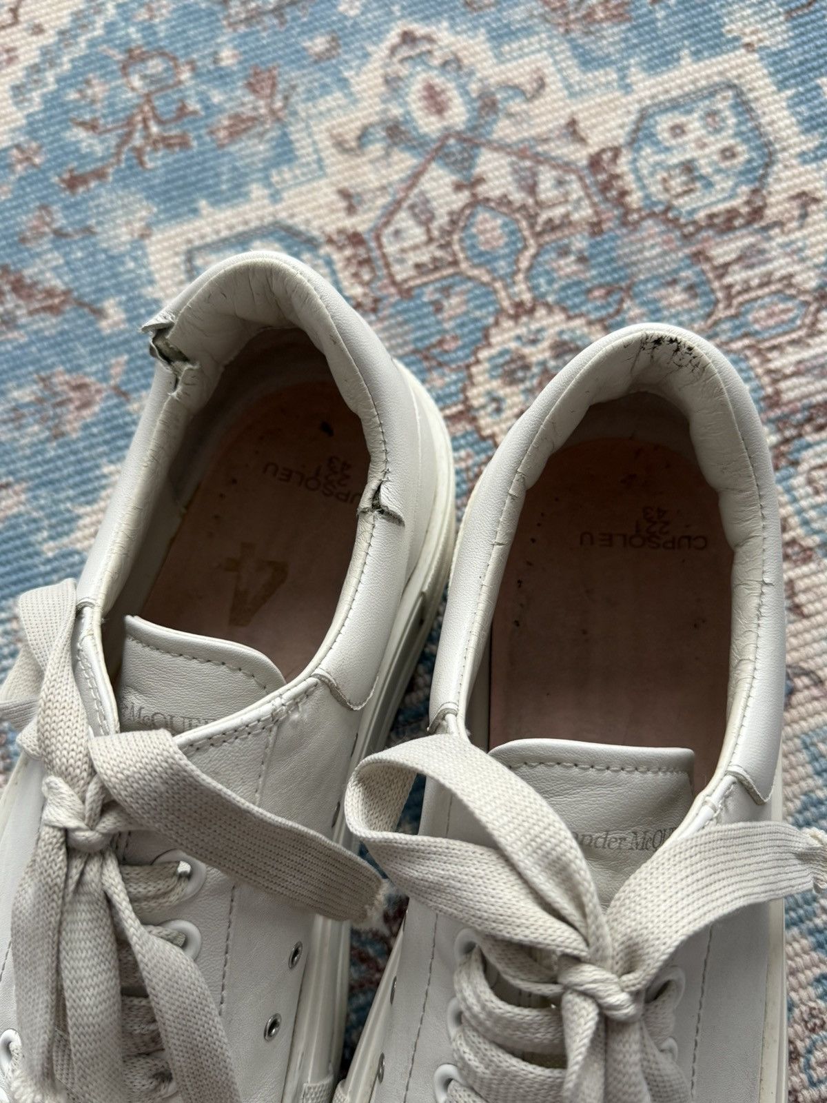 Alexander McQueen Alexander McQueen Deck Lace-Up Plimsoll Leather Shoes Sz43,5 Size US 10.5 / EU 43-44 - 14 Thumbnail