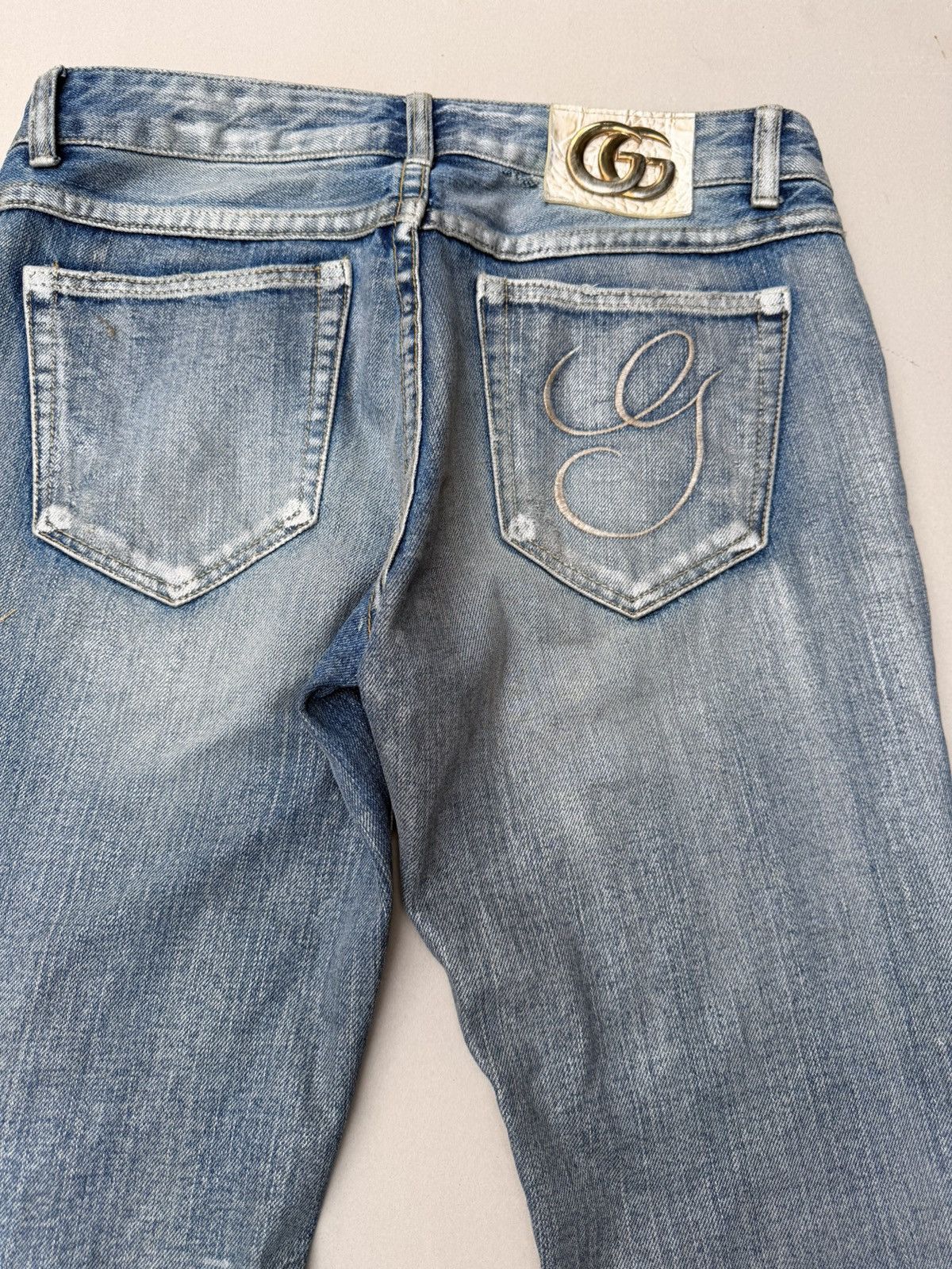 Japanese Brand GREAY GATSBY silver wax flare jeans Size US 32 / EU 48 - 6 Thumbnail