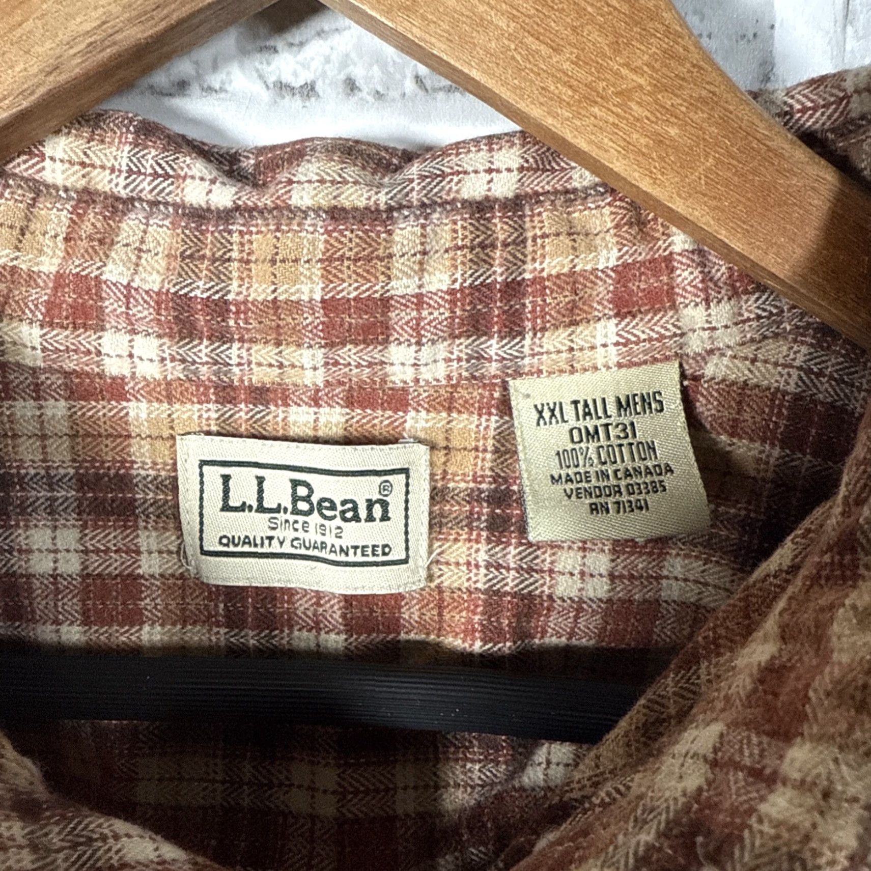 Vintage VINTAGE LL Bean Red Plaid Button Up Shirt Mens 2XLT Big & Tall Long Sleeve Size US XXL / EU 58 / 5 - 3 Thumbnail