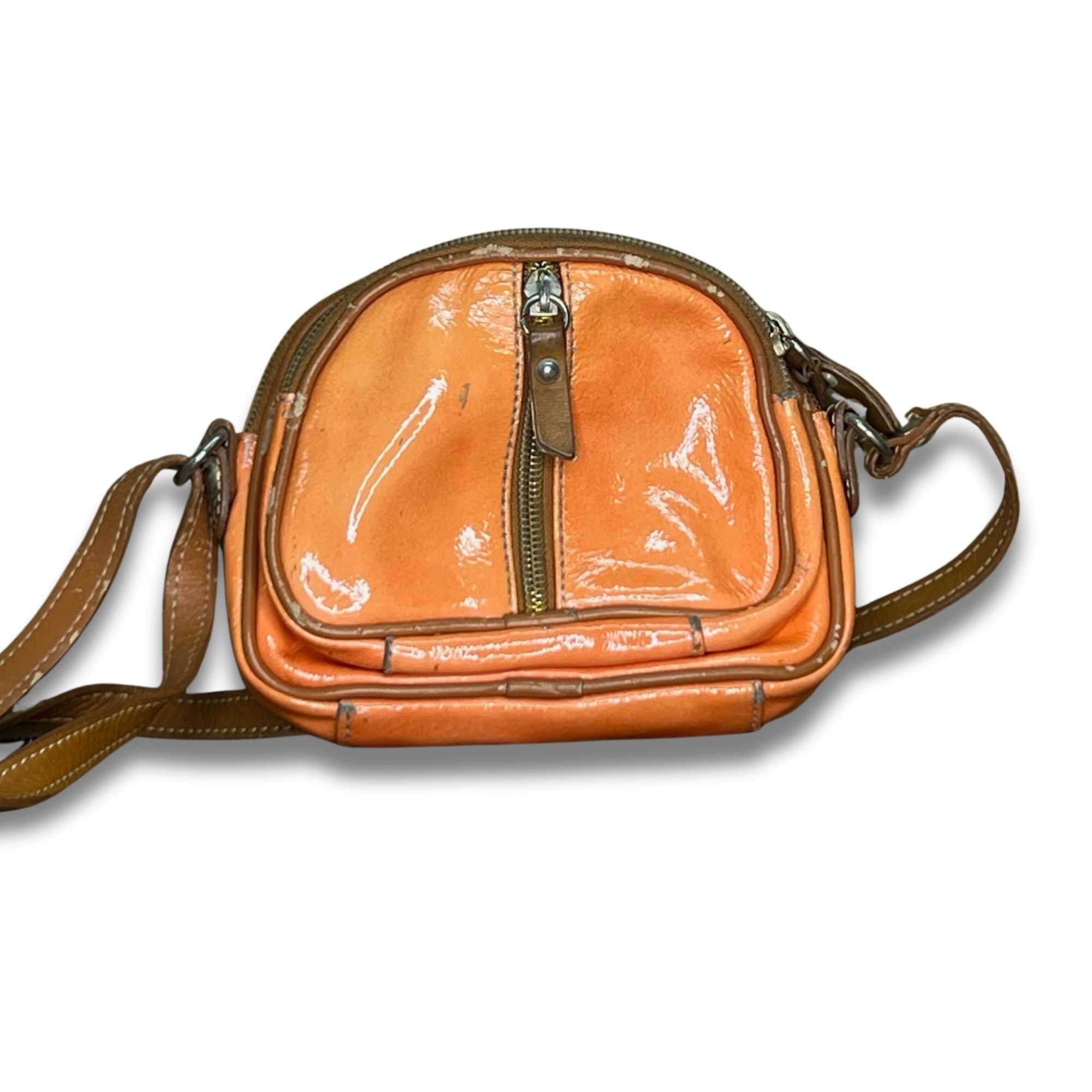 Other Vintage Valentina Orange Patent Leather Crossbody Bag With A Size ONE SIZE - 2 Thumbnail