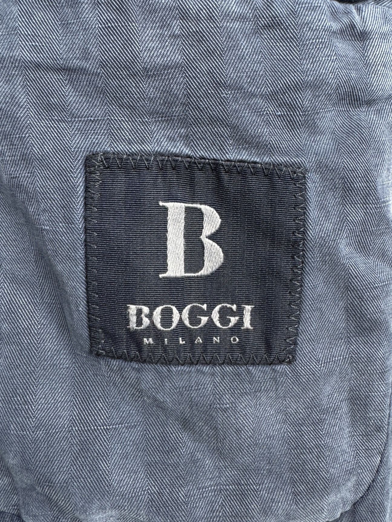 Boggi Boggi Milano blue striped stone washed linen blend blazer Size 42R - 11 Thumbnail