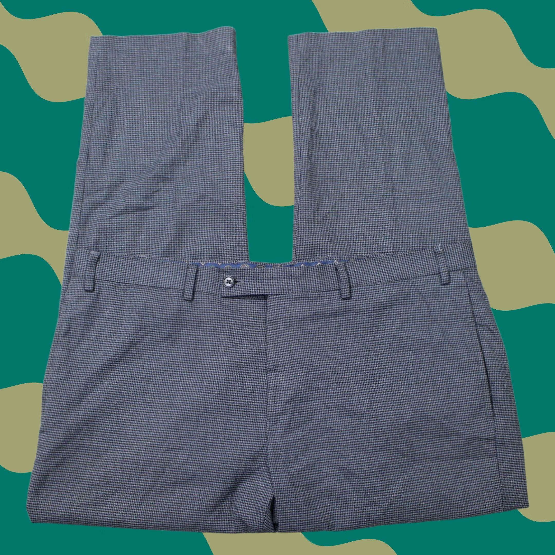 Ralph Lauren LAUREN Ralph Lauren Pants Mens 40x30 Gray Check Flat Front Poly/Viscose Stretch Dress Pants Men Regular Straight 90s Theme Casual Workwear Birthday? Size US 40 / EU 56 - 1 Thumbnail