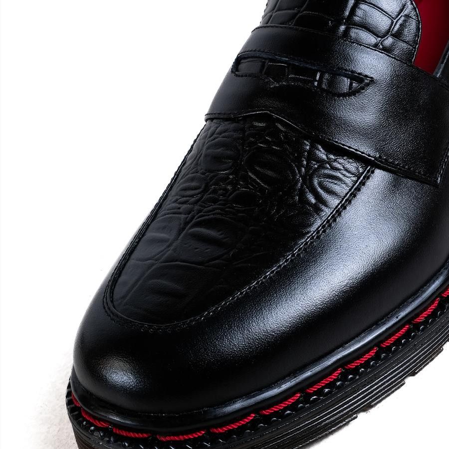 Genuine Leather × Simple Shoes Baldini Leather Loafer Black Size US 10 / EU 43 - 3 Thumbnail