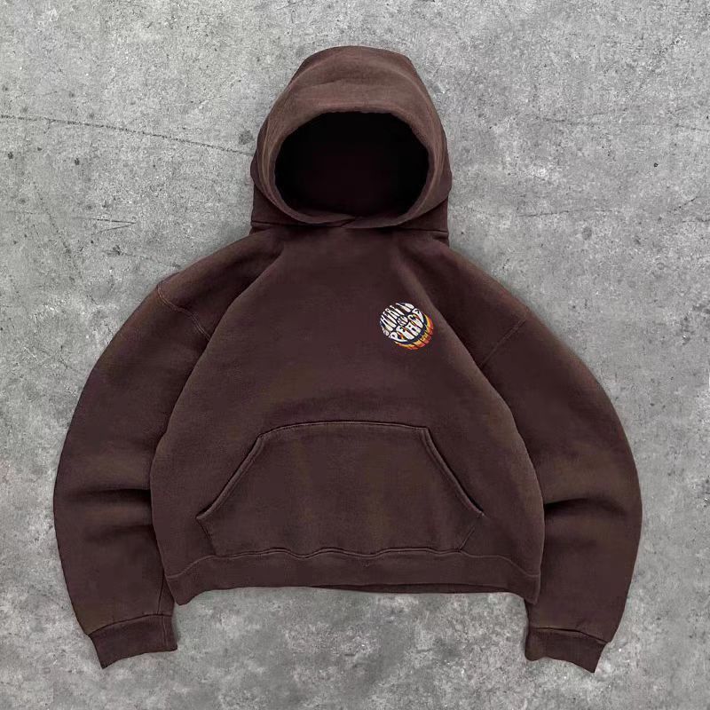 Japanese Brand × Vintage Brown washed vintage letter print cotton hoodie Size US M / EU 48-50 / 2 - 2 Thumbnail