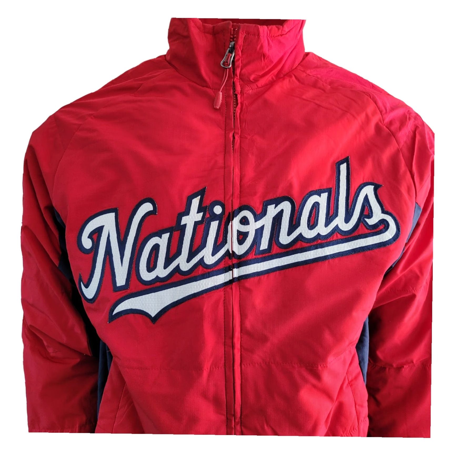 VonZipper Washington Nationals Majestic MLB Zip-Up Logo Jacket S Men Red Lined Fleece Bomber Jacket Size US S / EU 44-46 / 1 - 2 Thumbnail