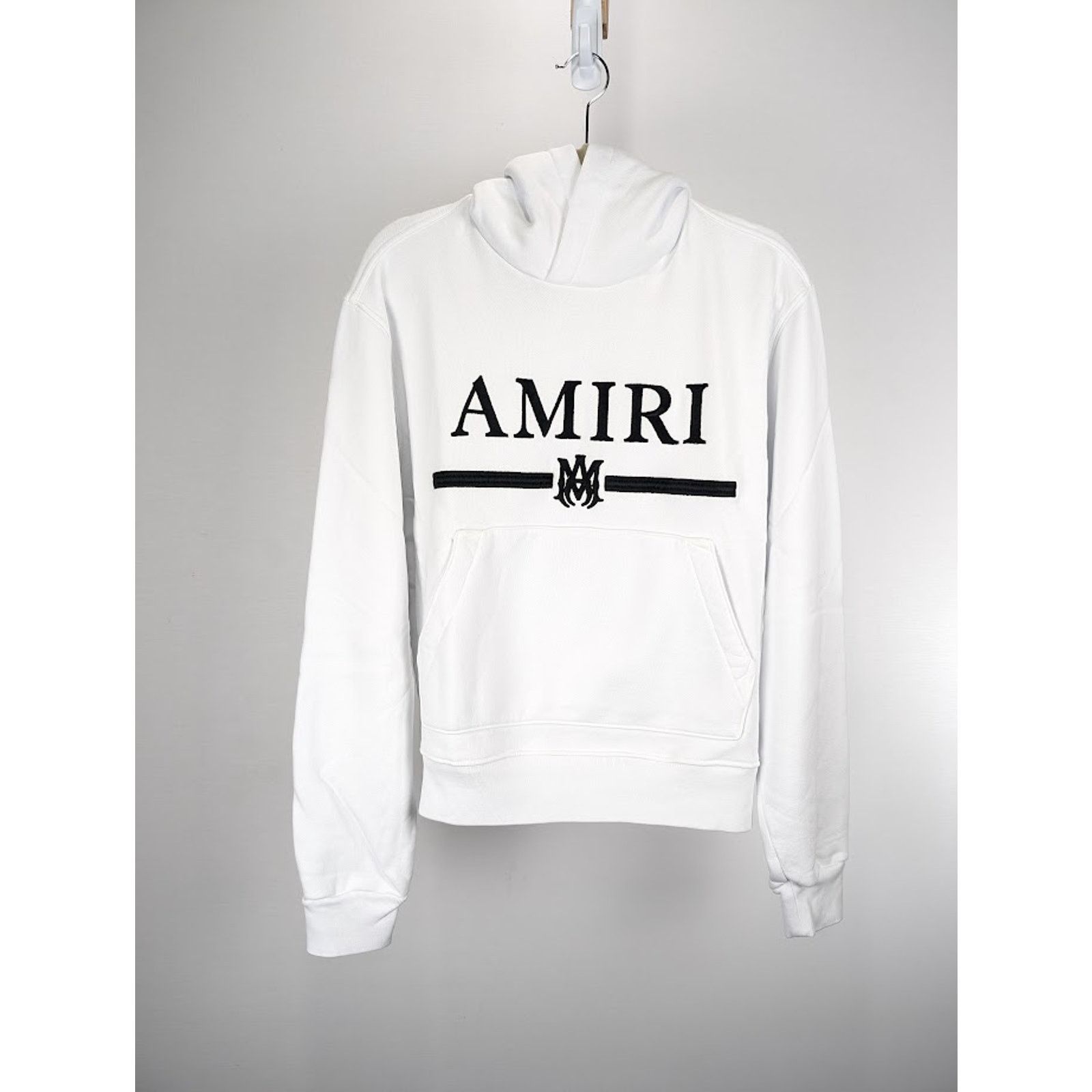 Amiri o1rshd1 MA Bar Embroidery Hoodie in White Size US XXL / EU 58 / 5 - 2 Thumbnail
