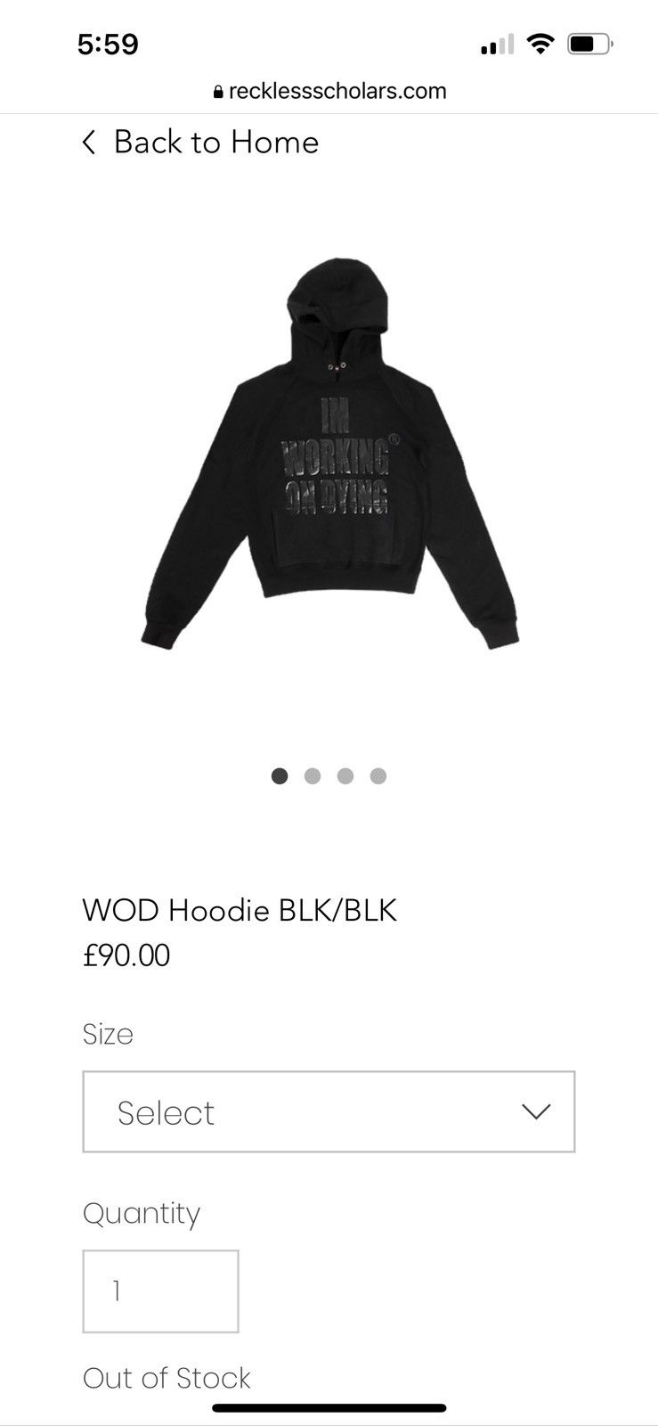 Reckless Scholars WORKiNG ON DYiNG COZY HEAVYWEiGHT FLEECE PUFF PRiNT HOODiE Size US XL / EU 56 / 4 - 16 Thumbnail