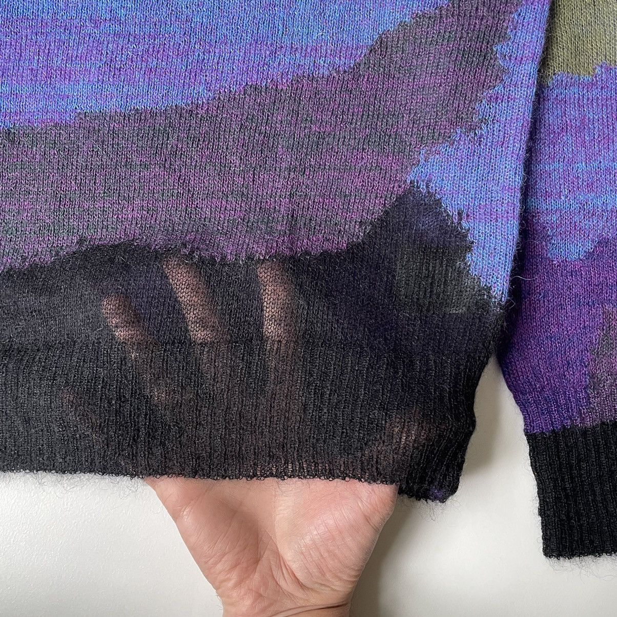 Dries Van Noten Sample Abstract Camo Mohair Sweater Size US L / EU 52-54 / 3 - 8 Thumbnail