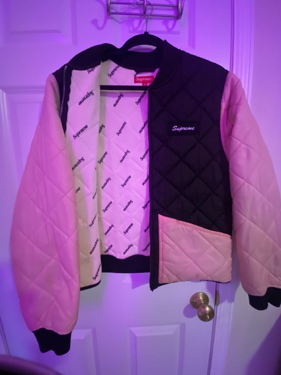 Supreme Color Blocked Quilted Jacket - Pink | Grailed