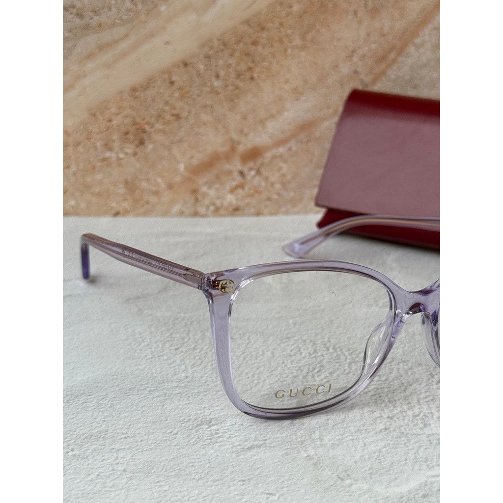 Gucci NEW Gucci GG0026O Lilac Cat Eye Eyeglasses Frames Size ONE SIZE - 4 Thumbnail