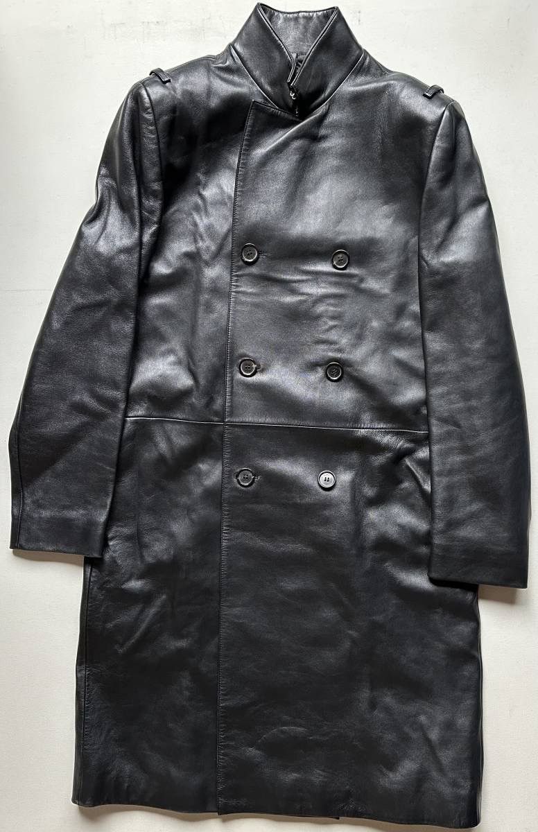 Dior × Hedi Slimane AW01 SOLITAIRE double breasted leather coat | Grailed
