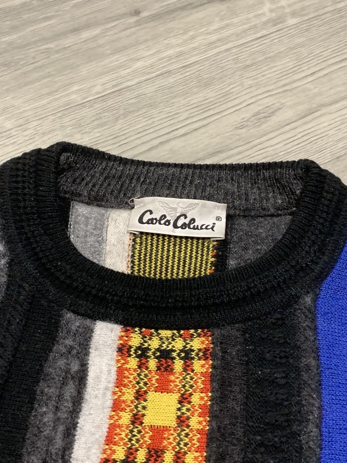 Vintage Carlo Colucci coogi style vintage multicoloured sweater Size US L / EU 52-54 / 3 - 4 Thumbnail