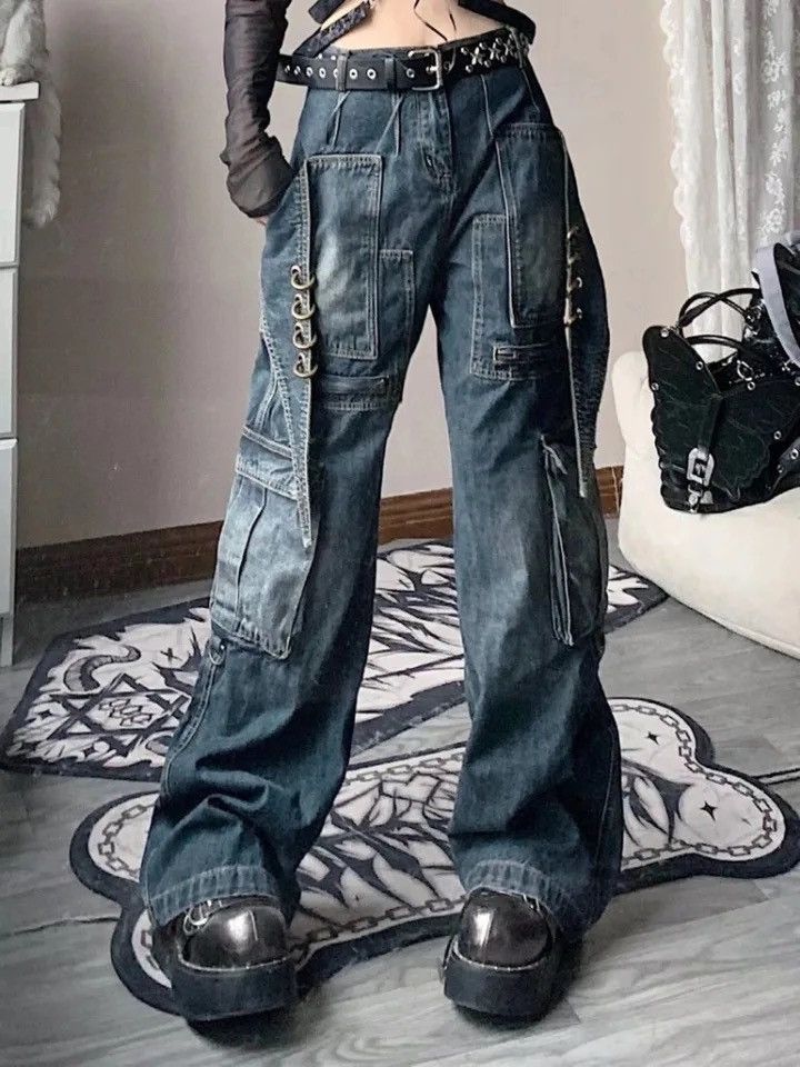 Japanese Brand × Vintage Y2K Street Fashion Retro Big Pocket Design Straight Size 29" - 1 Thumbnail