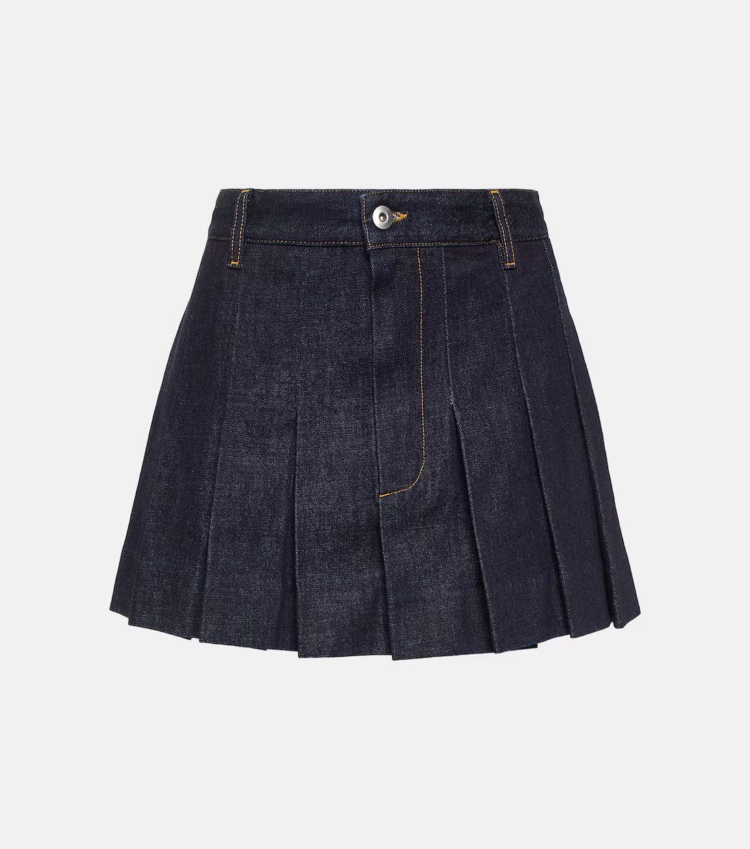 Bottega Veneta o1y0725 Denim Skirt in Blue Size 26" / US 2 / IT 38 - 1 Thumbnail