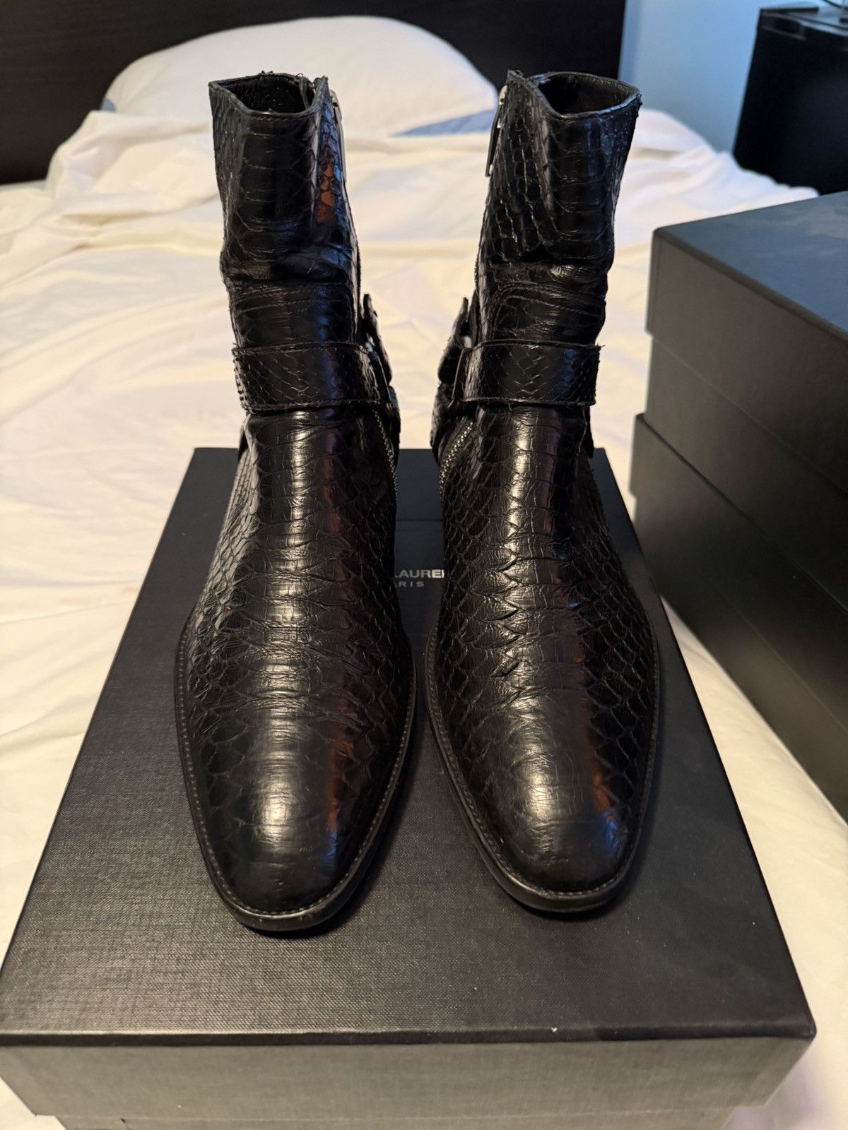 Saint Laurent Paris ULTRA RARE FW13 Python Harness Size US 10 / EU 43 - 2 Thumbnail