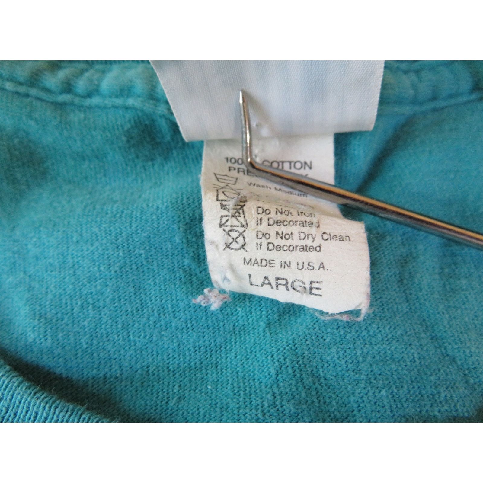 Other Beach BLVD Selvedge Pocket T-shirt, Green Sz L 1990s Size US L / EU 52-54 / 3 - 4 Thumbnail