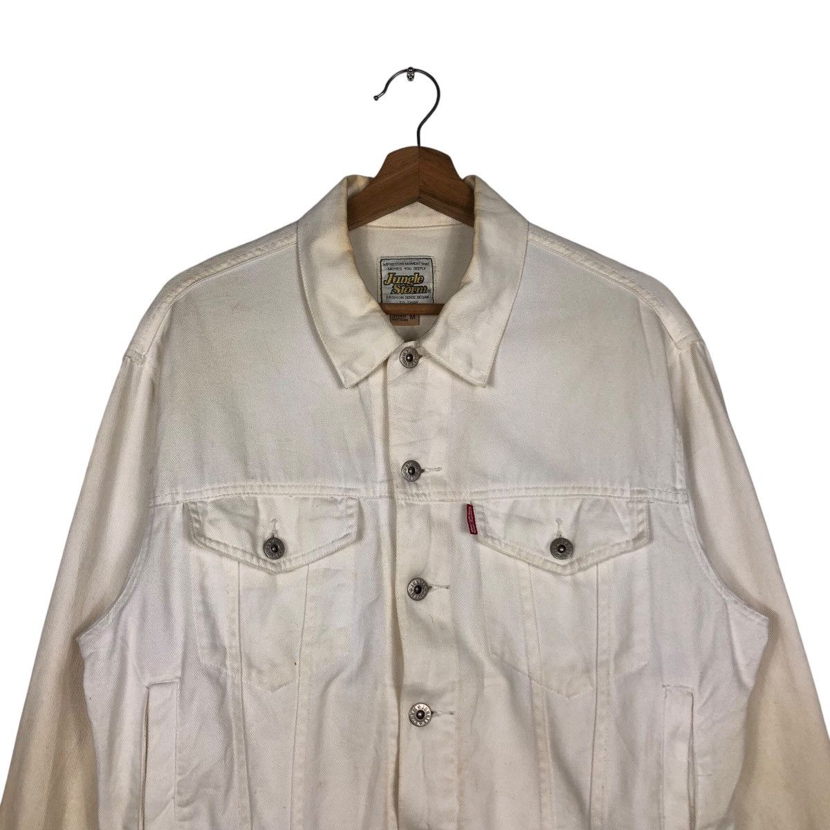 Japanese Brand 📌Vintage Denim Cropped Biker Jacket Jungle Storm Size US M / EU 48-50 / 2 - 4 Thumbnail