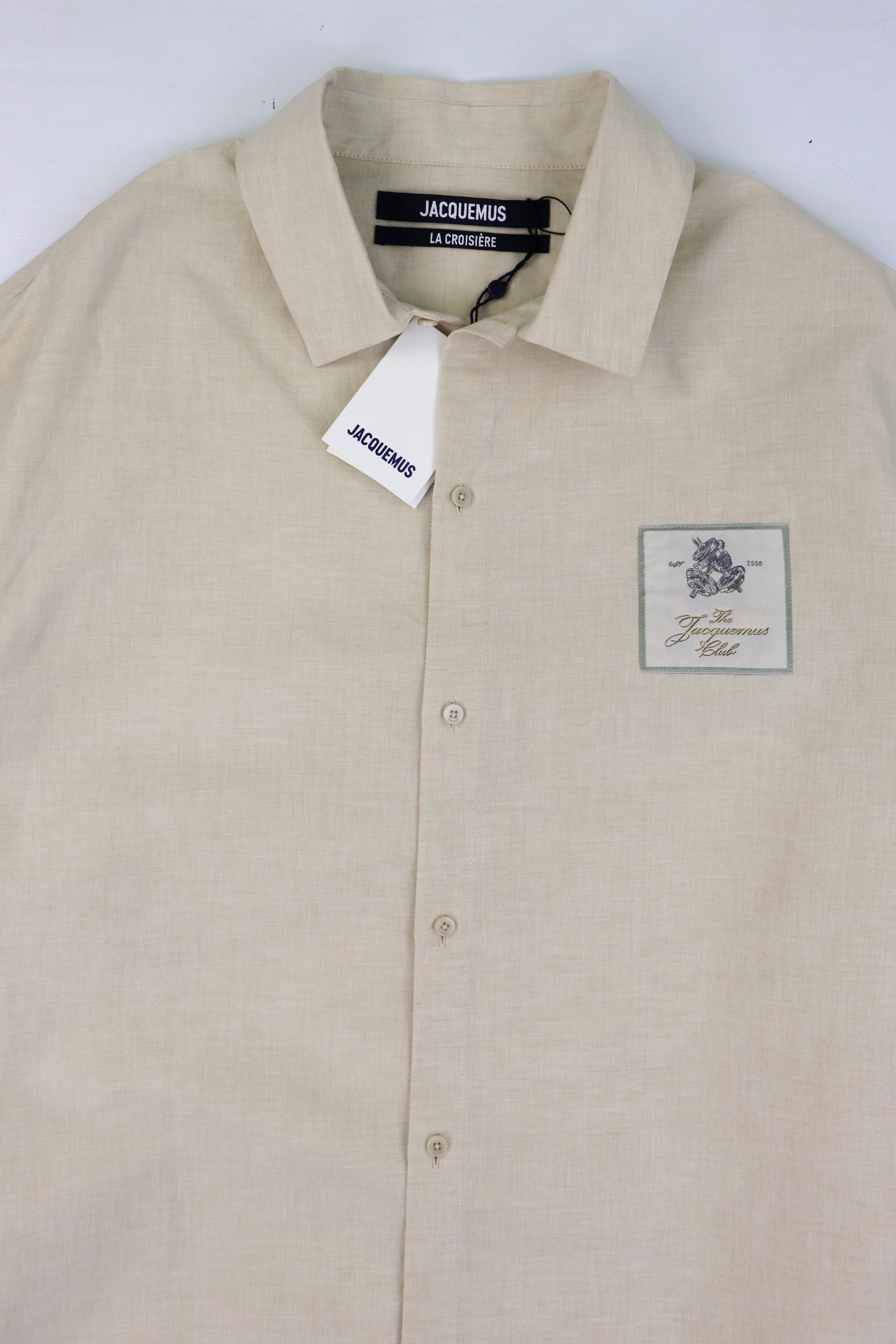 Jacquemus The Jacquemus La Croisiere Beige Linen Blend Oversized Shirt Size US XL / EU 56 / 4 - 4 Thumbnail
