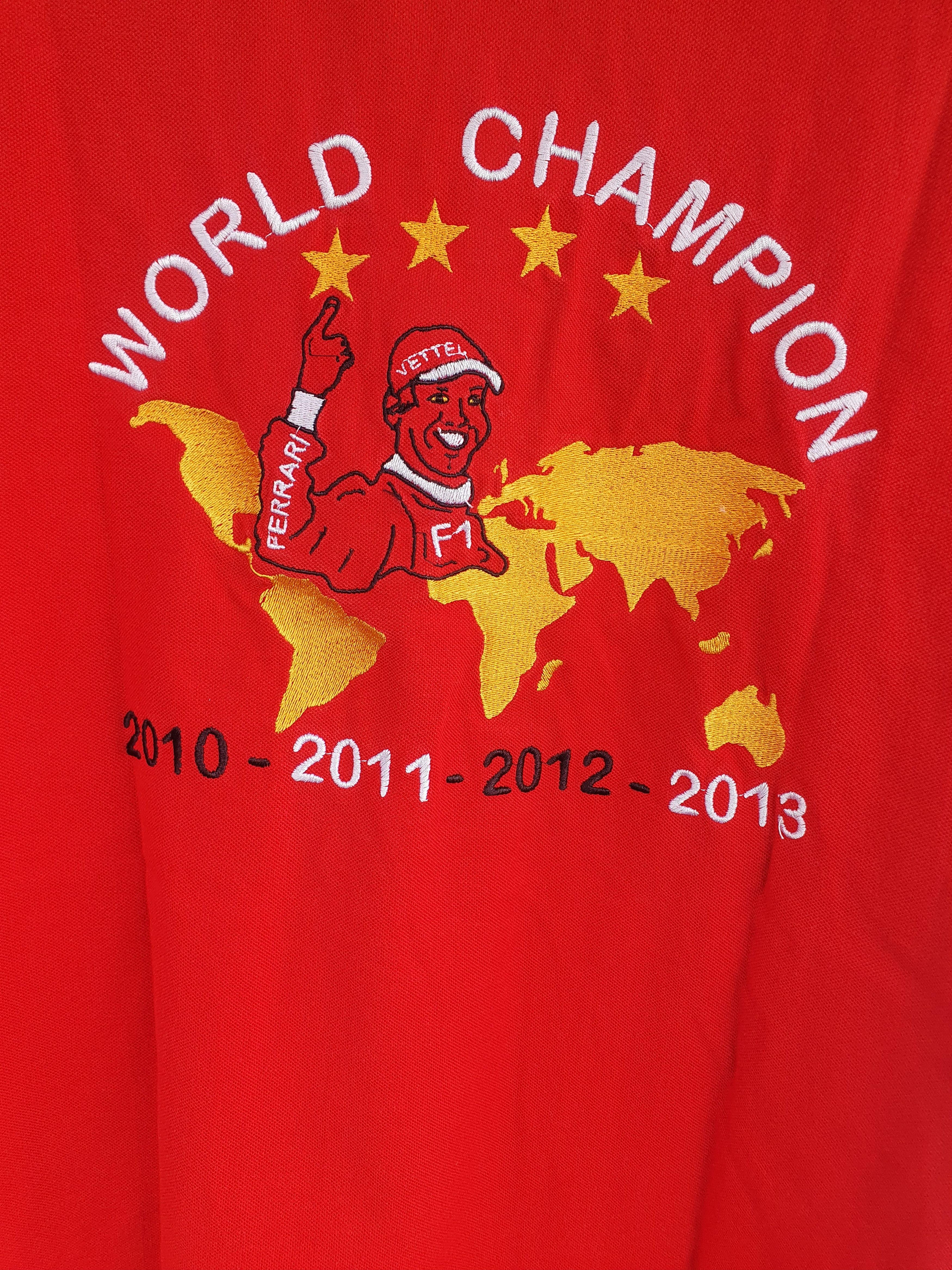 Formula 1 Sebastian Vettel Polo T-shirt World Champion 2010-2013 sz L Size US L / EU 52-54 / 3 - 11 Thumbnail